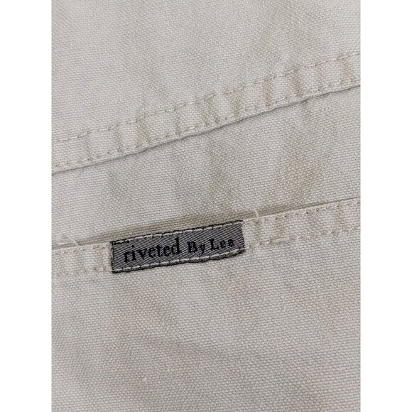 Vintage Riveted By Lee Womens Mom Jean Cargo Shorts Beige Size 22WM 5 In Inseam - Picture 5 of 7